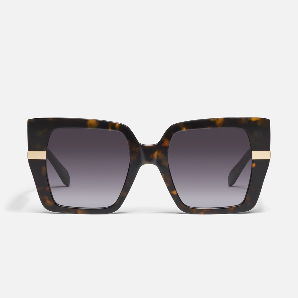 NEW!! QUAY NOTORIOUS SUNGLASSES Neutral Tort Frame / Smoke Lens